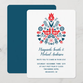 Nordiska Kärlek i rött och blått | BRÖLLOP Inbjudningar