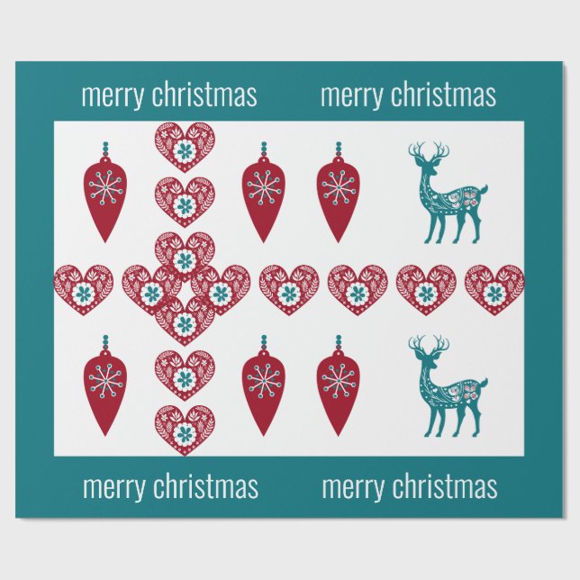 Nordiska Kor-renren Scandinavian God jul Presentpapper (Platt)