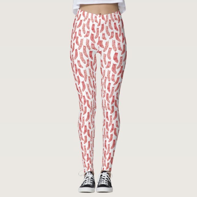 Nordiska lager Skandinavian jul Red White Leggings (Framsida)