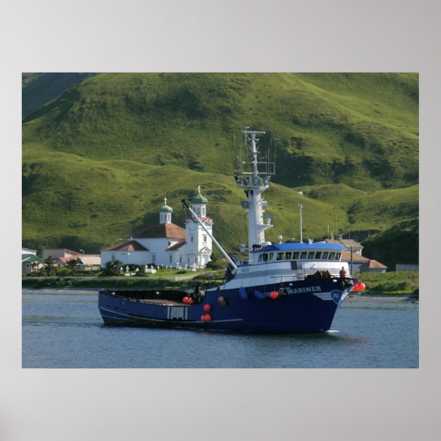Nordiska marinen, Crab Boat in Dutch Harbor, AK Poster (Framsidan)