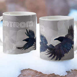 Nordiska Ravens Mytologi Konst - Huginn & Muninn - Kaffemugg