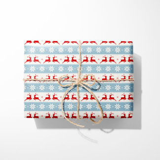 Nordiska renar och stjärnor - Fair Isle Presentpapper