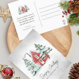 Nordiska Röda Barn Snöflingor Gräs-julen Helg Vykort