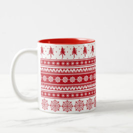 Nordiska Röda Mönster Gift Scandinavian jul Mugg