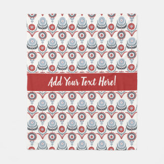 Nordiska Rött vitt blått Grått av kol Fleecefilt