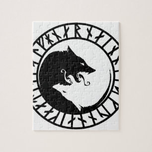 Nordiska runor för Runic förfärliga vargviking Pussel