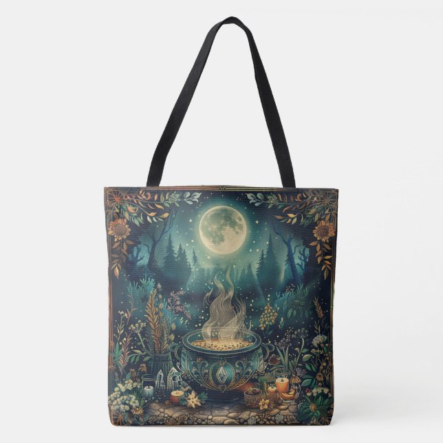 Nordiska Samhain Tote bags - Witch's Cauldron Desi Tygkasse (Framsida)