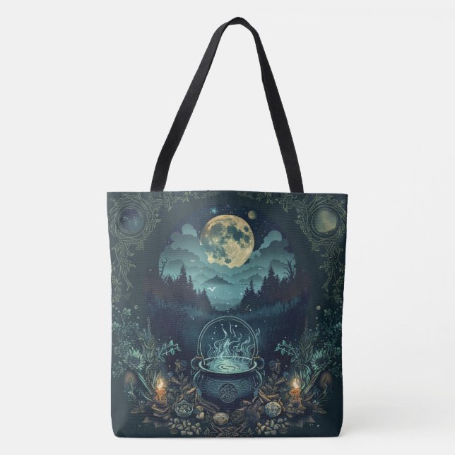 Nordiska Samhain Tote bags - Witch's Cauldron Desi Tygkasse (Framsida)