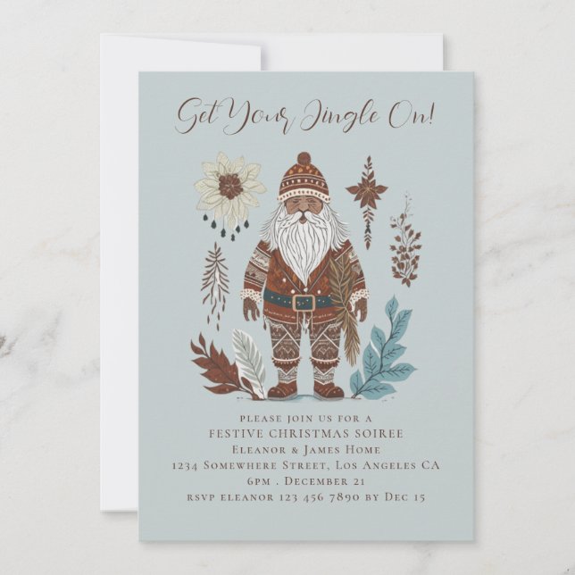 Nordiska Santa God jul Inbjudningar (Framsida)