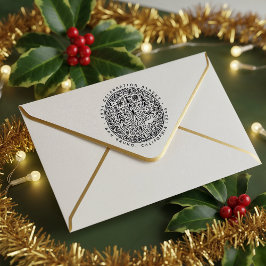 Nordiska Skandi Julgranar och renar Adress Självfärgande Stämpel