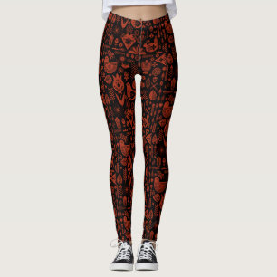 Nordiska Skandinaviska folkgruppen Mönster Art Leggings