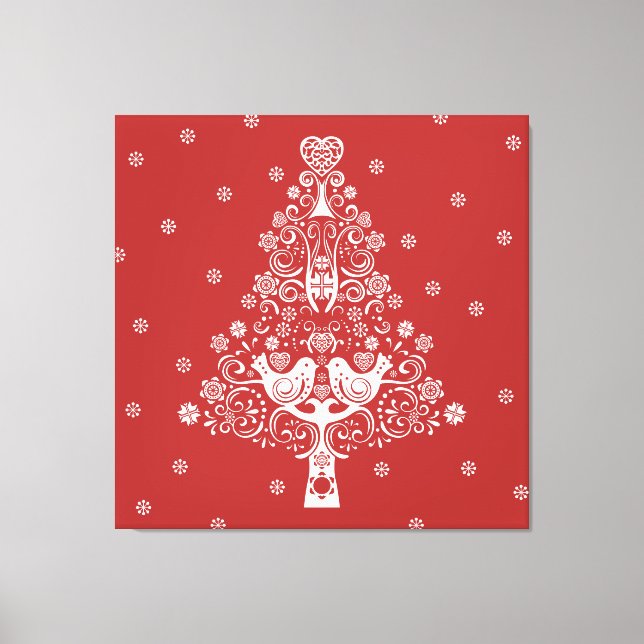 Nordiska skandinaviska Julgran Magic Canvastryck (Framsida)