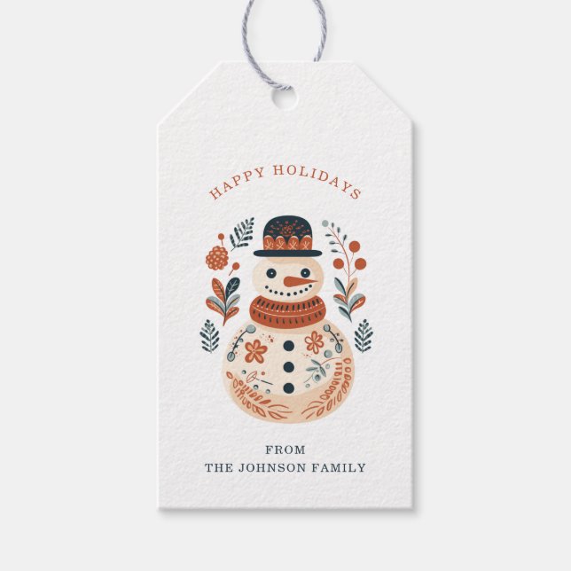 Nordiska Snögubbe Gift-Märkre Presentetikett (Framsidan)