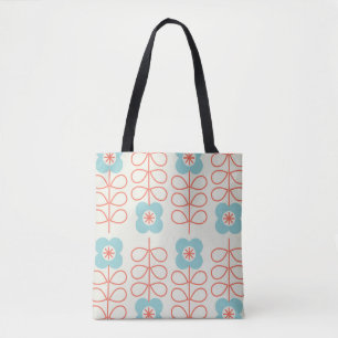 Nordiska Stil-Vintagen för geometrisk Blommigt. Tygkasse