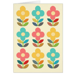 Nordiska stilStems och blommigt Hälsningskort