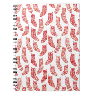 Nordiska Stockings Red and White Anteckningsbok