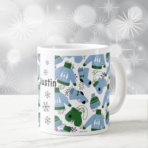 Nordiska vintersötare och Mittens Blue Jumbo Mugg