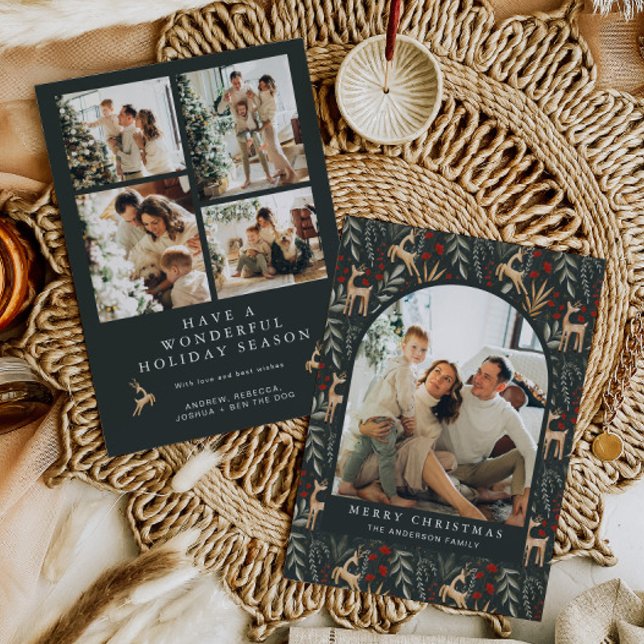 Nordiskt 5-foto-julkort Boho Scandi Helgdag Julkort (Skapare uppladdad)