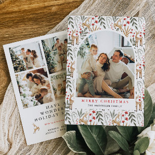 Nordiskt 5-foto-julkort Boho Scandi Helgdag Julkort