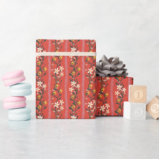 Nordiskt blommotiv Vol. 3 Presentpapper (Baby Shower)