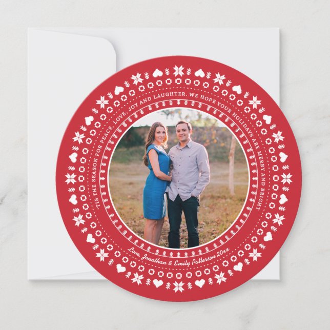 Nordiskt fotoport för Helgdag Julkort (Framsida)