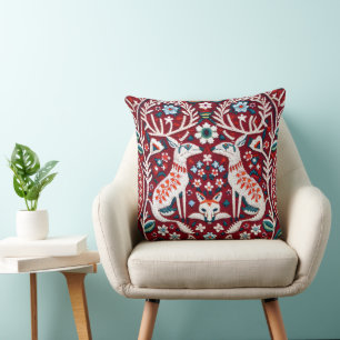 Nordiskt inspirerat broderat Dekorativ kudde