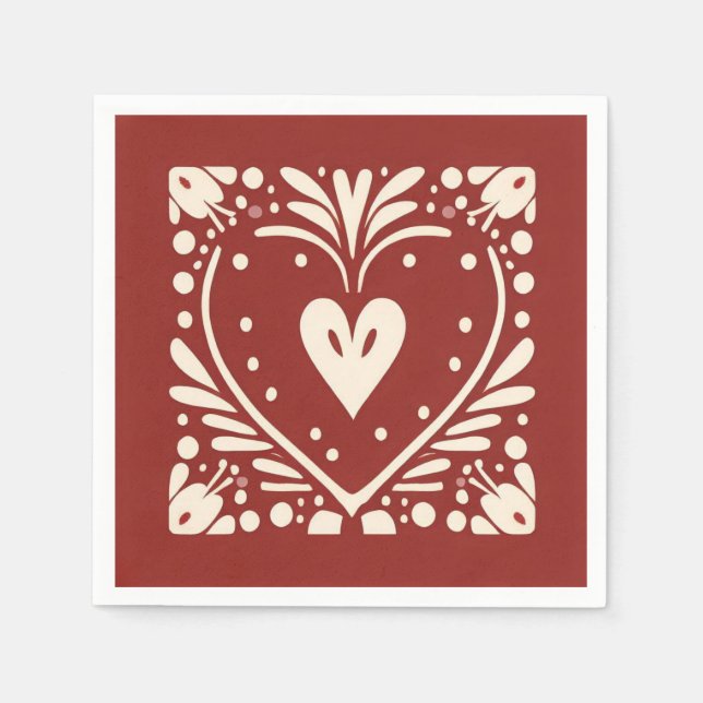 Nordiskt julhjärta pappersservett (Framsidan)