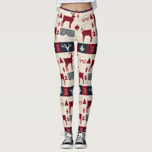 Nordiskt jullappverk Knutade renar (2) Leggings