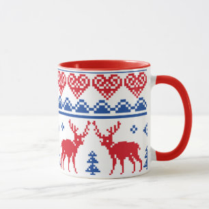 Nordiskt julrenmönster mugg