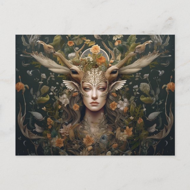 Nordiskt Retro Pagan-kort för konstnärligt Helgdag Helg Vykort (Framsida)