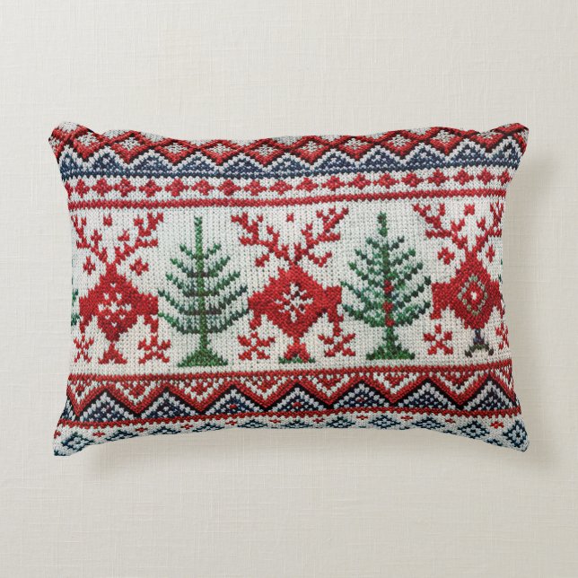 Nordiskt Stil broderade jul Dekorativ kudde (Framsidan)