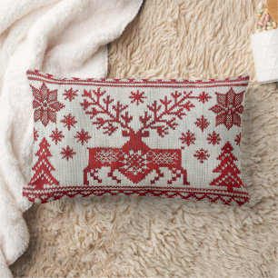Nordiskt Stil broderade jul Dekorativ kudde