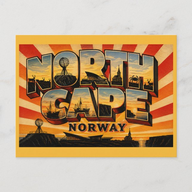Nordkap Norge Globe-monument Vykort (Framsida)