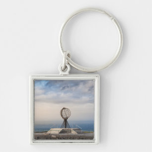 Nordkapp Globe Fyrkantig Silverfärgad Nyckelring