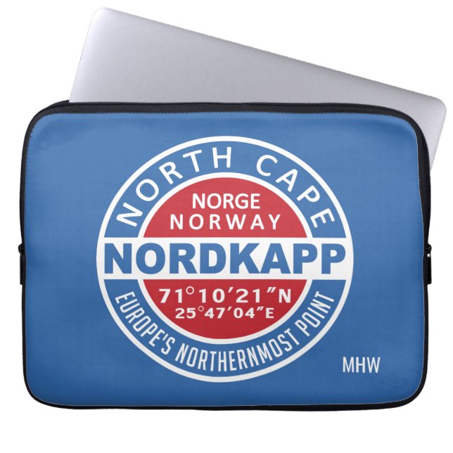 NORDKAPP Norge anpassningsbar monogram laptop slee Sleeve (Framsidan)