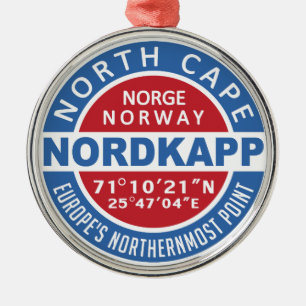 NORDKAPP-Norge Julgransprydnad Metall