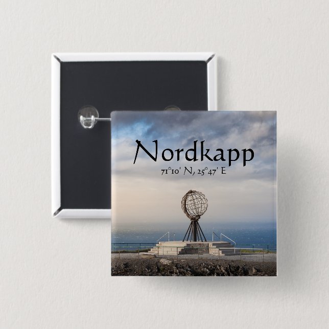 Nordkapp Norge Knapp (Framsida & baksida)