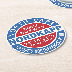 NORDKAPP Norge underlägg Papper Rund