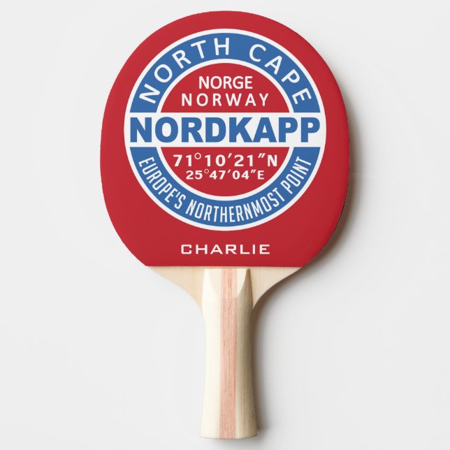 NORDKAPP-Norgens egna namn ping pong paddle Pingisracket (Framsidan)