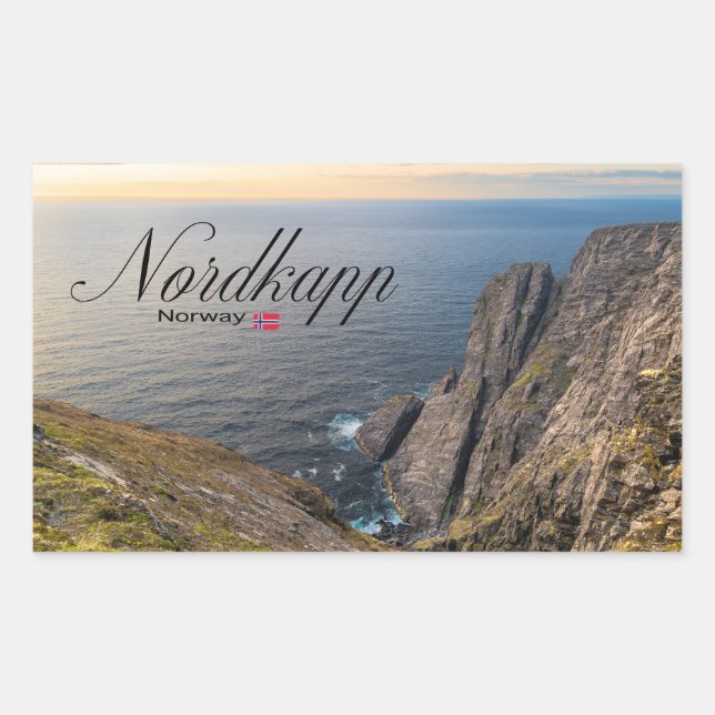 Nordkapp Rektangulärt Klistermärke (Framsida)
