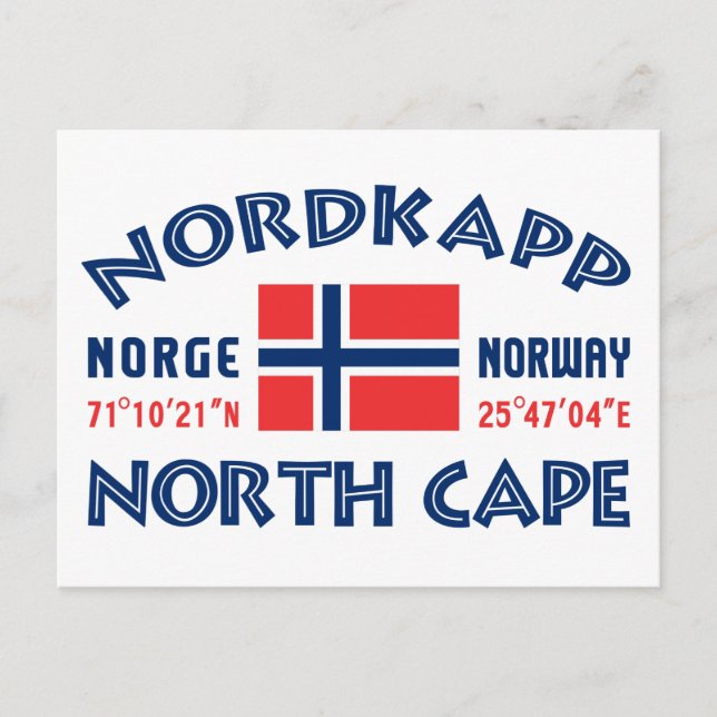 NORDKAPP-vykort för Norge Vykort (Framsida)