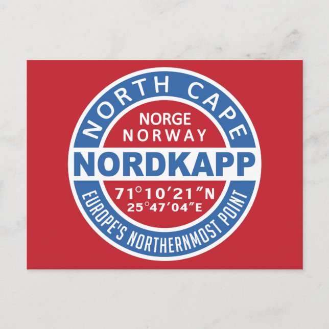 NORDKAPP-vykort för Norge Vykort (Framsida)