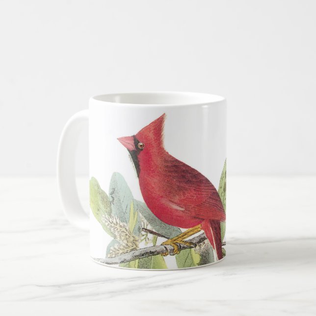 Nordkardinal av Audubon Coffee Mugg (Framsida vänster)