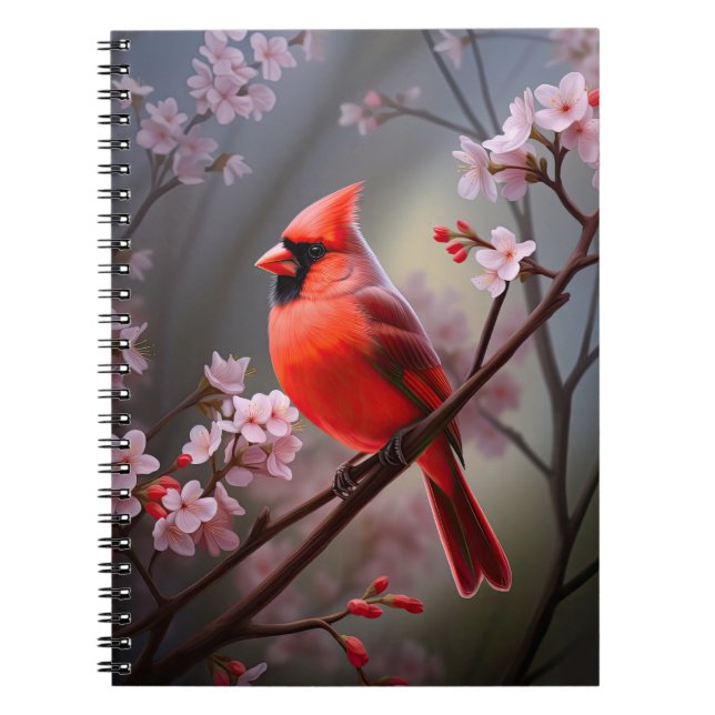 Nordkardinal Ohio Red Bird Art Notebook Anteckningsbok (Framsidan)