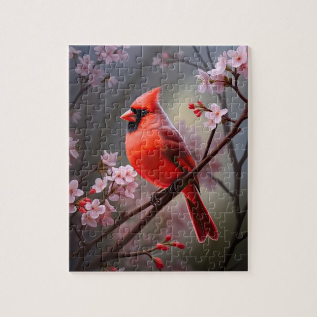Nordkardinal Ohio Red Bird Puzzle Pussel (Vertikal)