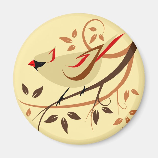 Nordkardinal Songbird Magnet (Framsidan)