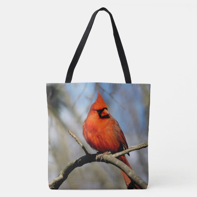 Nordkardinal (Vår), tryckt med Tote Bag Tygkasse (Framsida)