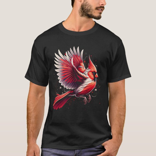 Nordkardinalfåglar Älskare Watcher Birding T Shirt (Framsida)