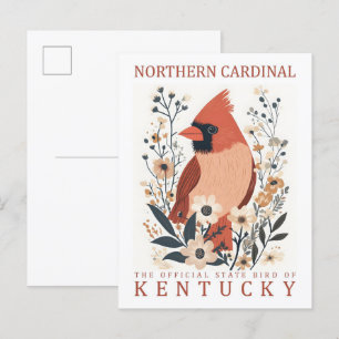 Nordkardinalfåglar i Kentucky USA Travel Vykort