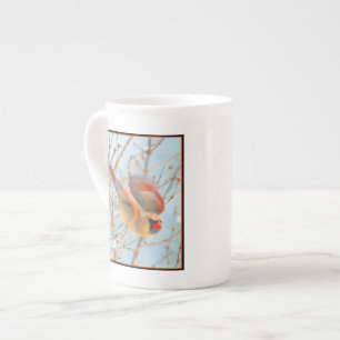 Nordkardinalflygning - originalfoto benporslin mugg